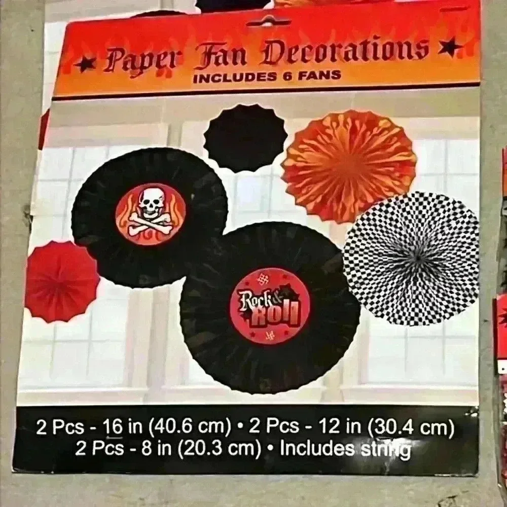 HUGE Rock N Roll Party Lot Decor Banner table toppers, scene setter lanterns